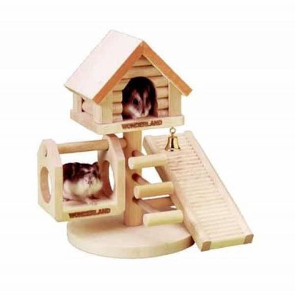 Wonderland 3i1 træhus hamster | Randers volieren