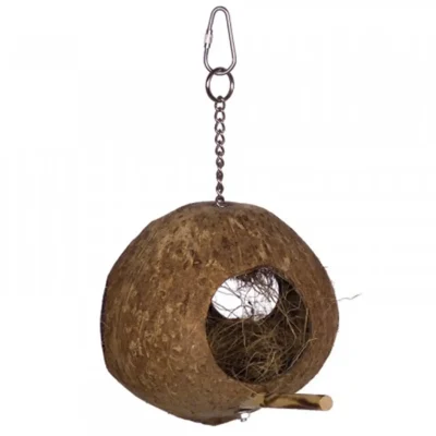 kokosnød med sidde pind | Randers Volieren